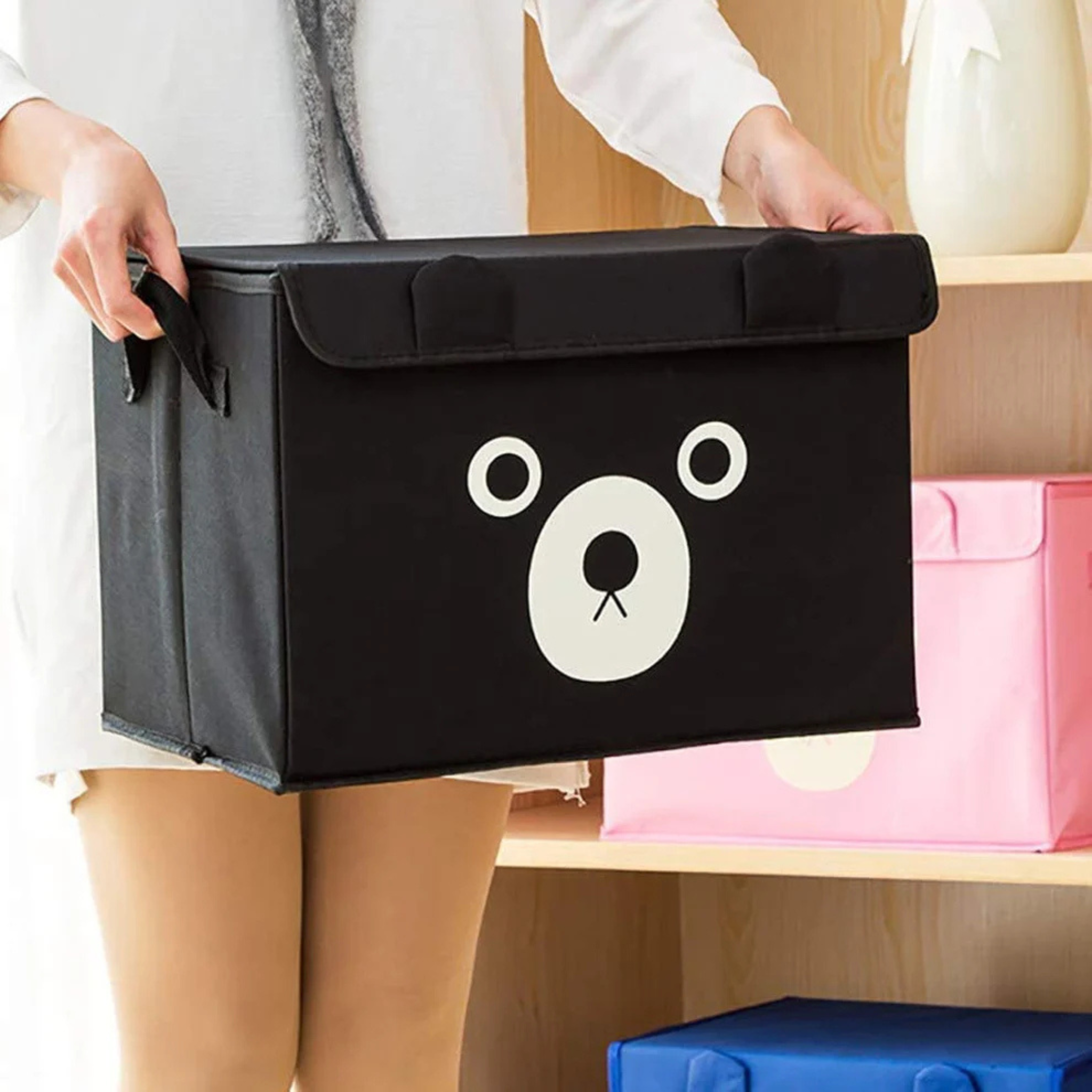 Panda Storage Box - Fold-able Cartoon Cute Bear Storage Box For Clothes & Kids Toys